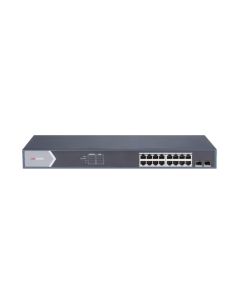 Switch Hikvision Smart Managed 16 Poe Gigabit  2 Uplink Gigabit Sfp L2, Poe Power Budget 225W - Ds-3E1518p-Si