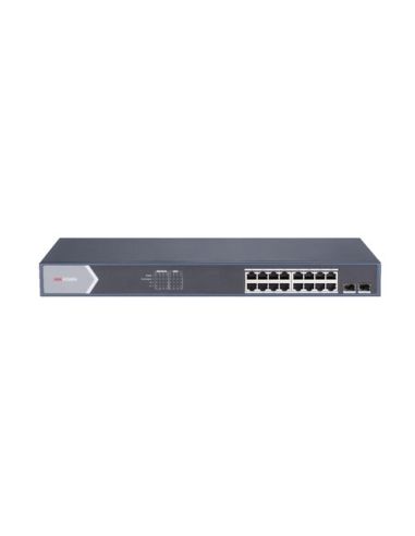 Switch Hikvision Smart Managed 16 Poe Gigabit  2 Uplink Gigabit Sfp L2, Poe Power Budget 225W - Ds-3E1518p-Si