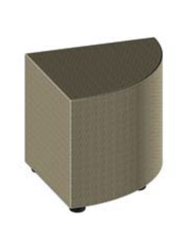 Pouf Angolare Rivestito In Spugna E Finta Pelle Ignifuga, Verde,Celeste,Giallo,Rosso,Blu,Nero,Grigio,Terra Dim.46X46x47