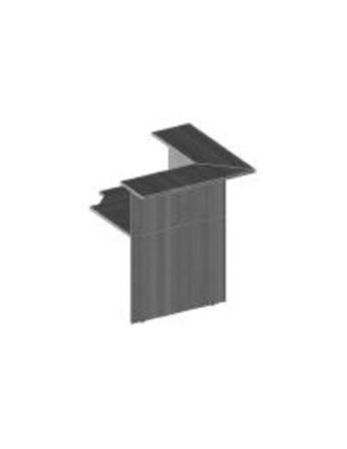 Reception Lineare Angolo 90 Esterno, Piano 60Cm.  Agg. Strutt. Scrivania Gamba Metallica Bsx0139f - Bsx0116f Dim.97,5X97,5X110