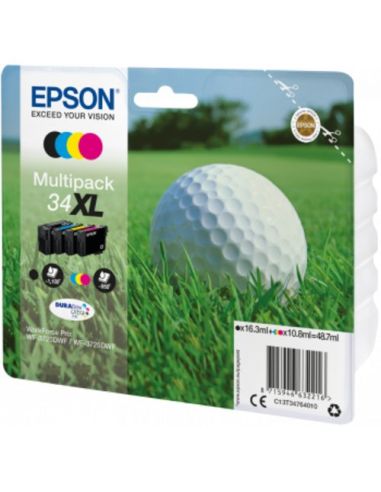 Multipack Epson C13t34764010 4C (Taglia Xl) Pallina Da Golf X Wf-3720Dwf Wf-3725Dwf