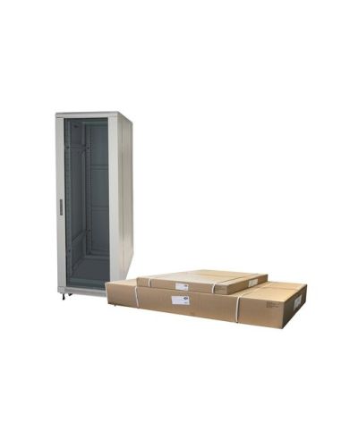 Rack Link 19'' Armadio 42 Unita' (A)2055X (L)600X(P)600Mm Colore Grigio Disassemblato Porta Vetro