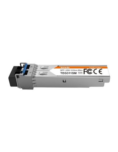 Fiber Converter Tenda Teg311sm Gigabit Sfp Optical Module, Single-Mode, Lc Port, Up To 20Km Distance