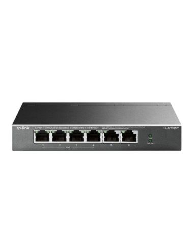 Switch Tp-Link Tl-Sf1006p 6P Lan 10/100M Di Cui 4 Poe (Fino A 67W) Trasmissione Dati E Alimentazione Fino A 250 M