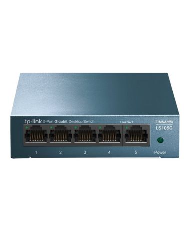 Switch Tp-Link Ls105g 5P Lan Gigabit Switch 10/100/1000Mbps Rj45 Case Metallico