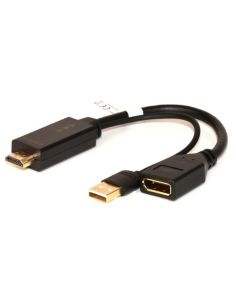 Adattatore Hdmi Maschio - Displayport 1.2 Femmina Con Connettore Usb 4K Per Pc/Notebook Hdmi A Video Displayport