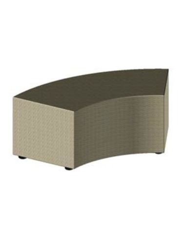 Pouf Semicurvo Rivestito In Spugna E Finta Pelle Ignifuga, Verde,Celeste,Giallo,Rosso,Blu,Nero,Grigio,Terra Dim.110X46/55X47