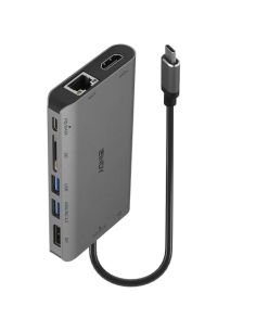 Docking Station Mini Xt Lindy Per Laptop Usb C Uscite:2Usb A,1Usb C(F)1Rj45,1Hdmi,1Dp, Sd/Microsd Ricarica Pass-Through 100W