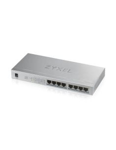 Switch Zyxel Gs1008hp - Switch Unmanaged, 8 Porte Gigabit (8 Porte Poe, Erogazione Fino A 60W), Chassis Metallo, Desktop
