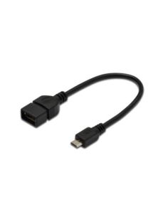 Cavo Digitus Otg Usb 2.0 Micro-B/A M-F 0,20Mt Nero
