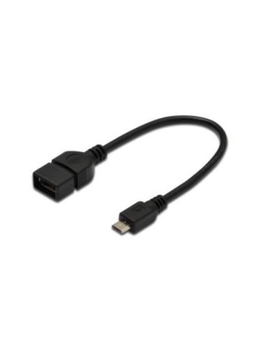 Cavo Digitus Otg Usb 2.0 Micro-B/A M-F 0,20Mt Nero