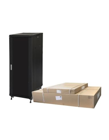 Armadio Rack 19 Per Reti 32U (A)1610, (L)600, (P)600 Colore Nero Disassemblato Porta Vetro