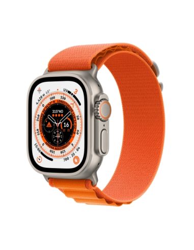 Apple Watch Mqfm3ty/A Ultra Gps  Cellular, 49Mm Titanium Case With Orange Alpine Loop - Large
