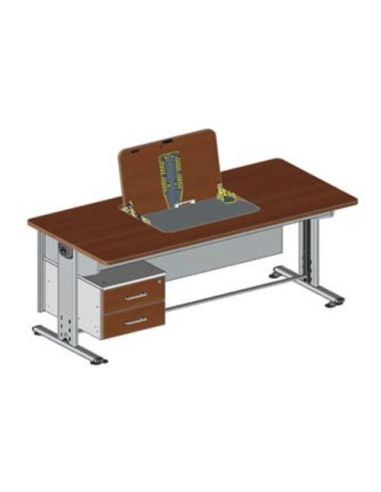 Cattedra  Con Paragambe Botola Blindata X Monitor Max 22 E Tastiera O Nb Gambe A T Sistema Meccanico- Bsx0209f Dim.180X75x72