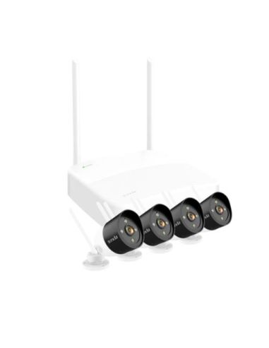 Kit Videosorveglianza Tenda K4w-3Tc Nvr4 Telecamere Wi-Fi Fino A 200Mt,Video Hd 3Mp,Rilevam Movimento,Allarme Sonoro E Luminoso
