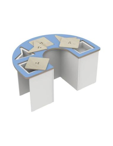 Modulo Banco Creativo Con Vaschette Struttura In Melaminico Sp.18 Mm. Bordo Abs