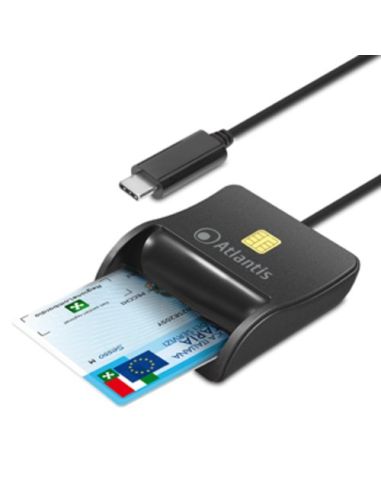 Lettore Atlantis P005-Smartcr-C Smart Card Reader Per Cns/Crs/Ts Firma Digitale Fascicolo Sanit. Siti Gov. Type_C 10Cm