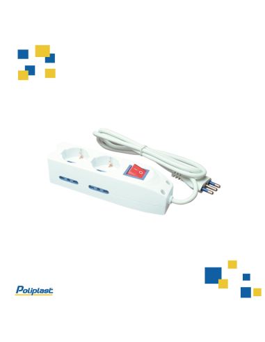 Presa Multipla 4 Uscite 10/16A 2 Schuko
