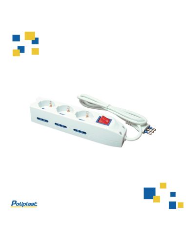 Presa Mult. 6  10/16A 3Schuko Con Int.