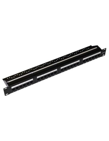 Patch Panel 19'' Link Non Schermato Utp 24 Porte 8 Poli Rj45 Per Reti Categoria 6 - 1 Unita' Nero