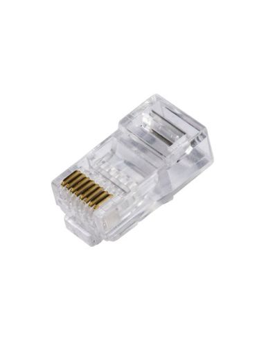 Link Confezione 100 Connettori 8 Poli Cat 6 Utp Non Schermato Rj45 Per Cavo Flessibile