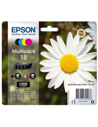 Multipack Epson 18 4C Serie Margherita X Xp-305 Xp-405Wh Xp-212 Xp-215 Xp-312 Xp-315 Xp-412 Xp-225 Xp-322 Xp-325 Xp-422