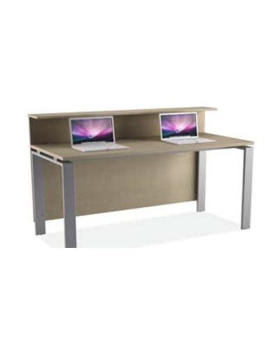 Banco Cattedra, Gambe A Ponte Sezione Mm 70 X 20 Colore A Scelta Argento O Bianco Esx0183f 320X64x72-95