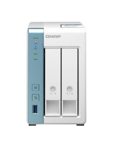 Nas Tower Qnap Ts-231P3-2G X 2Hd 3,5/2,5Sata6 Nohdd 1Px2.5Gbe  1Pxgbe 3P Usb3.2 Ram 2Gb Ddr3l Quadcore Al314 1.7Ghz