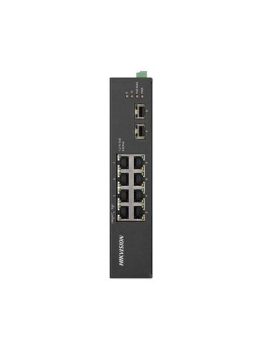 Switch Hikvision Industriale Hi-Poe Din 8P Gigabit  2 Uplink Gigabit Sfp Budget Poe 110W L2 Unmanaged - Ds-3T0510hp-E/Hs