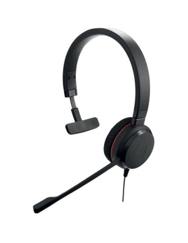 Jabra Evolve 20 Ms Mono Usb, Cancellazione Di Rumore, Connettività Usb Con Tasto Mute, Copriauricolari In Gommapiuma, Certific