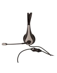 Cuffia Con Microfono Atlantis P003-Va5100-G Con Finitura In Abs Ed Inserto Grigio Canna Di Fucile