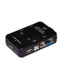 Kvm Switch Link Per 2 Pc Usb/Vga Con 1 Mouse, 1 Tastiera Usb E 1 Monitor Vga Con Cavi Inclusi