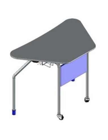 Banco Trapezio 2 Ruote Con Cestello, Bianco,Avorio,Bleu,Arancio,Acero,Rosso,Giallo - Bsx0245fc-59 Dim.89X52,5X59