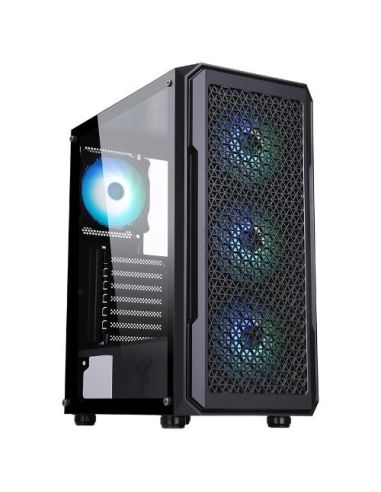 Case Itek M.Tower Six Triangle Gaming  2*Usb,1*Usb3, 4*12Cm Fan Argb, Trasp Wind, -  Itgcast33b