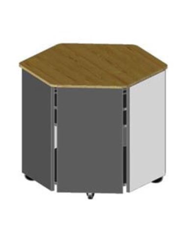 Totem Esagono Stivaggio Con Pistone E Ricarica 6 Nb, 4 Ruote, Colore Argento T004, No Alimentazione - Bsx0246f Dim.71X82x83