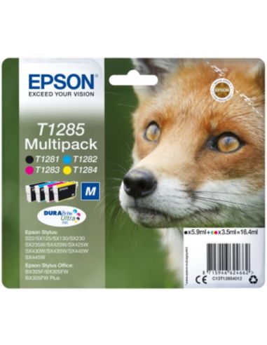 Multipack Epson C13t12854012 Volpe (Taglia M) 4C 4Ink X S22 Sx125 Sx130 Sx230 Sx235w Sx420w Sx440w Sx430w Sx435w Bx305f Bx305fw
