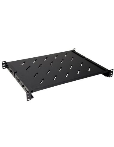 Ripiano Universale Link Per Armadio Rack 19 Allungabile 350Mm Con 4 Agganci Nero Per Armadi Profondi Circa 600 Mm