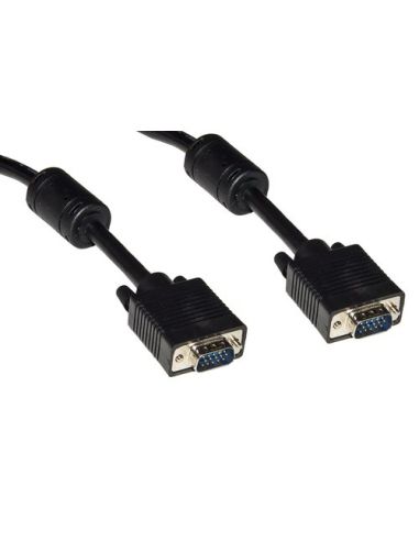 Cavo Monitor Link Svga M/M 15 Poli Doppia Schermatura Con Filtro Di Ferrite Antidisturbo 1,8Mt Nero