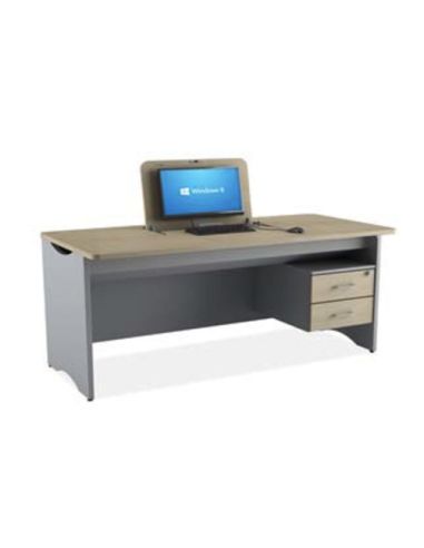 Cattedra  Con Paragambe,Botola Blindata X Monitor Max 22 E Tastiera O Nb,Sistema Meccanico X Salita -Bsx0075f Dim.160X75x74