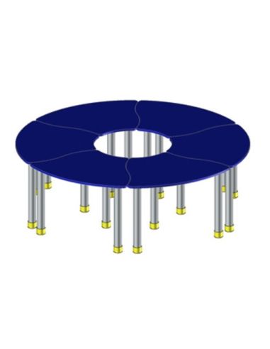 Tavolo Onda Melaminico 3 Gambe, Argento,Bianco,Avorio,Bleu,Arancio,Rosso,Giallo -Bsx0168f/5 Dim.87,5X63,5X71