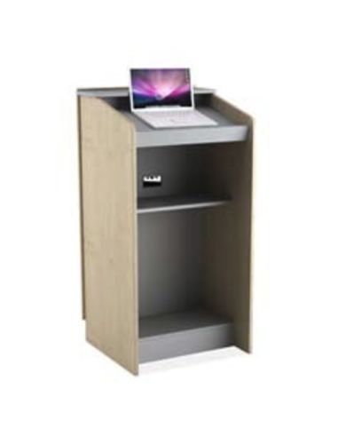 Leggio In Legno Con Bordi Perimetrali In Abs 2 Mm Completo Di Borchie Passacavi Cromate Dim.L60x54x126