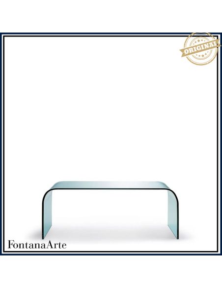 Fontana Arte Tavolino Curvo Basso Grande Trasparente