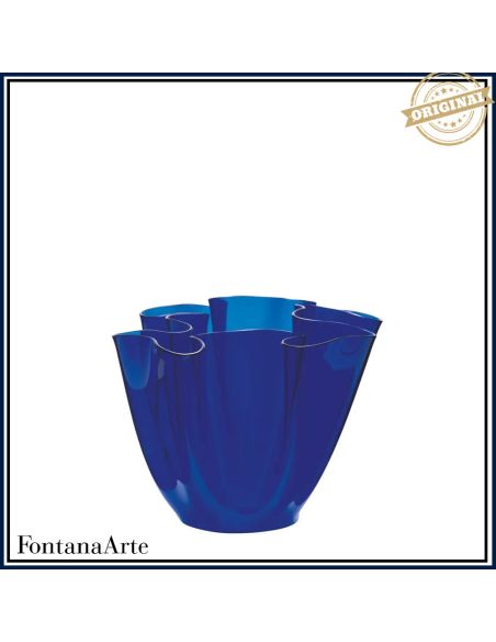 Fontana Arte Vaso Cartoccio Blu Altezza 30cm