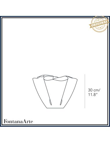 Fontana Arte Vaso Cartoccio Blu Altezza 30cm