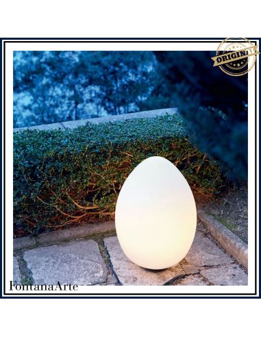 Fontana Arte Uovo Lampada Tavolo Grande Da Esterno Bianco