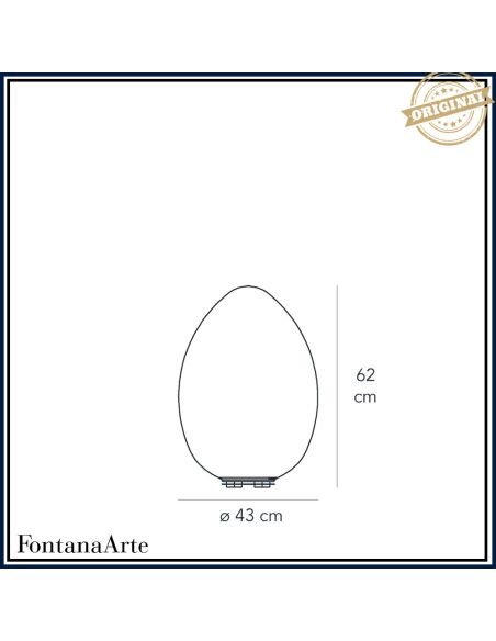 Fontana Arte Uovo Lampada Tavolo Grande Da Esterno Bianco