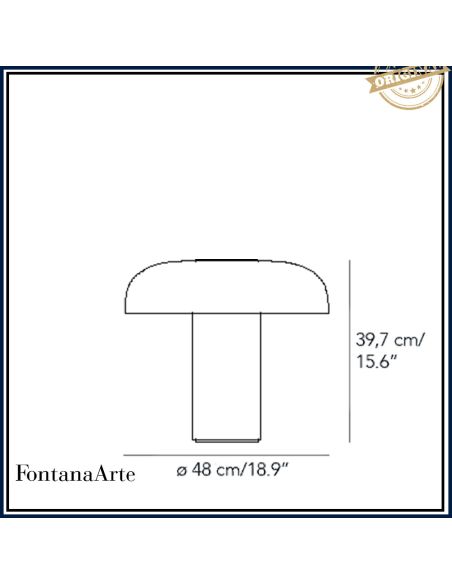 Fontana Arte Tropico Lampada Tavolo Grande Nichel Nero E Nero