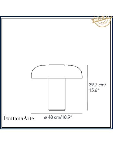 Fontana Arte Tropico Lampada Tavolo Grande Oro E Bianco