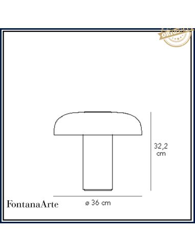 Fontana Arte Tropico Lampada Tavolo Media Grigio Chiaro