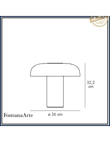 Fontana Arte Tropico Lampada Tavolo Media Grigio Chiaro